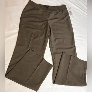 NWT AK Anne Klein Straight-Leg Dress Pants in Light Brown 10